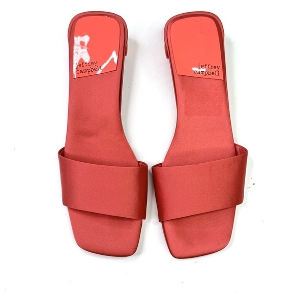 Jeffrey Campbell Anthro Low-Key Heels Coral satin slip on mules kitten heel 6.5 - Picture 6 of 10